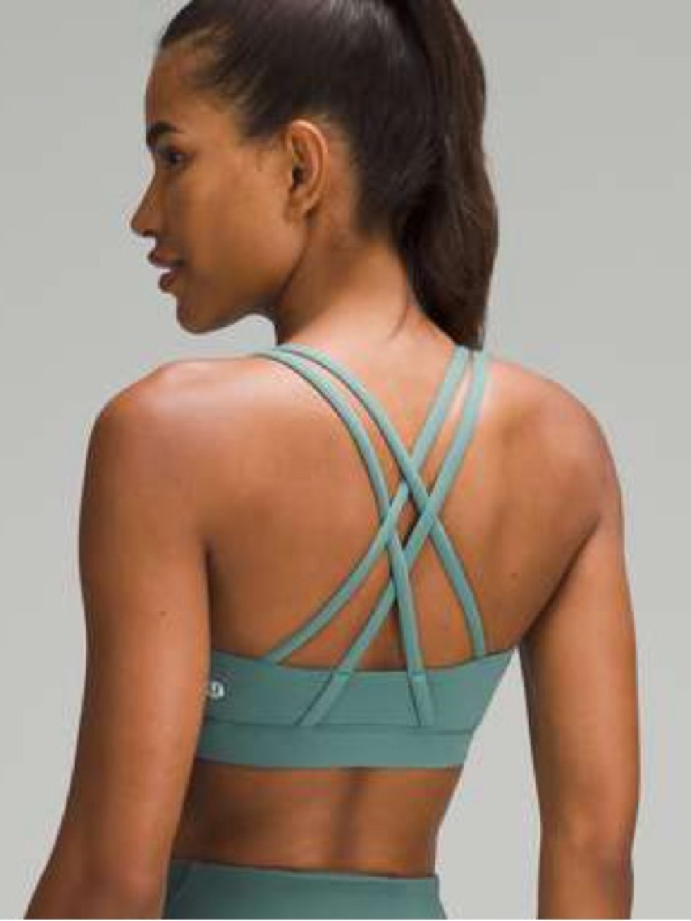Lululemon Energy Sports Bra Medium Support Workout Cups B-D Dark Green Size 6